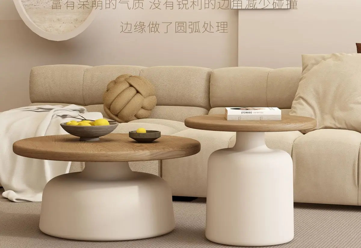 Cream style Martini coffee table, living room, small household, simple iron round shape