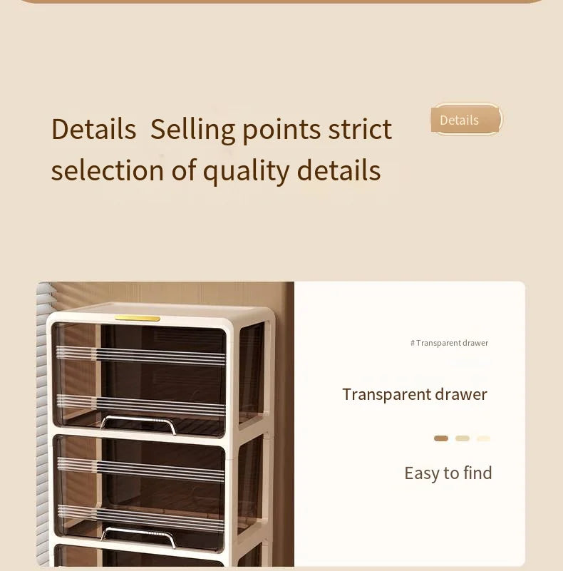 Window-side storage cabinet, transparent storage cabinet that doesn't require installation, large-capacity bedroom storage box