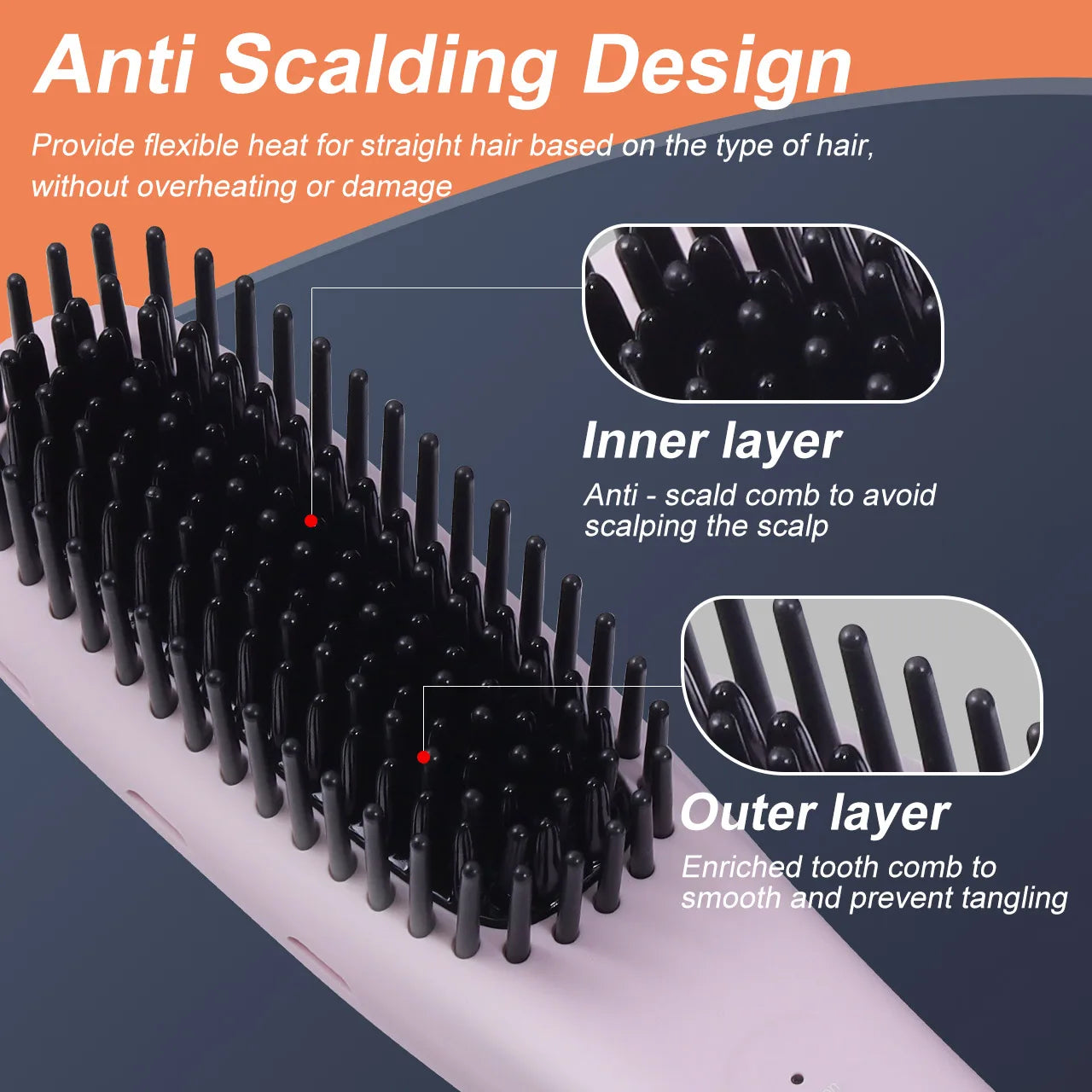 Hatteker Ion Straightening Comb Portable Home Use Negative Multi-temperature Adjustable Straightener New Model Hair Styling Tool