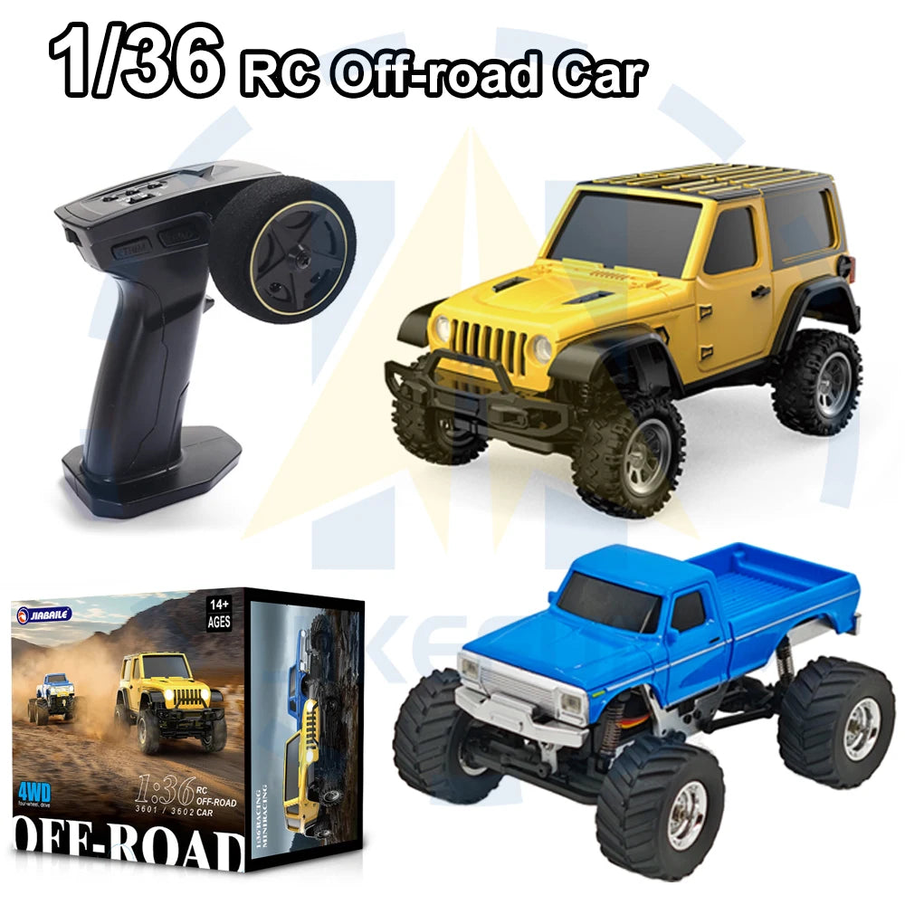 1/36 RC Crawler Car 4WD Mini Radio Control Off-road Vehicles Light System RC Car Remote Control RTR Hobby Model Gift