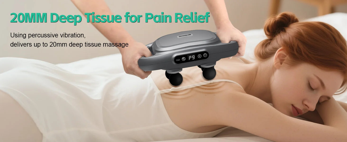 Fascia Gun Massager Six-head Fascia Gun Massager For Back Waist Legs Body Shoulder High Frequency Professional Muscle Relaxation
