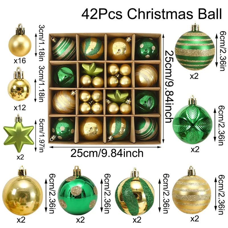 3/6cm Christmas Balls Christmas Tree Decoration Ornament for Home Decor Hanging Pendant New Year Gift Noel Navidad Xmas Ball
