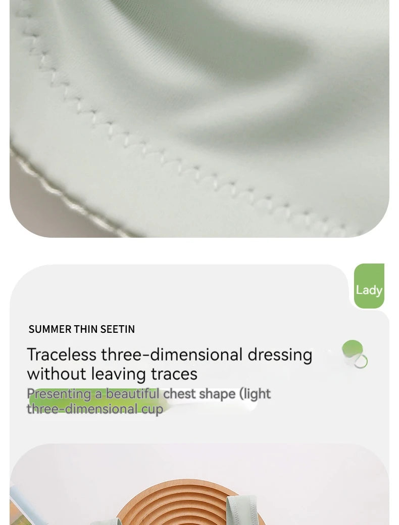 New Pregnant Women's Front Open Button Breastfeeding Bra Women's Large Steel Ring Free Bra Traceless Thin Comfortable Bra