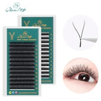 GLAMLASH 3D 4D 5D W Shaped Eyelash Lashes Easy Fan Eyelash Extensions Wholesales YY Premade Volume 12 Rows W Style Natural Soft