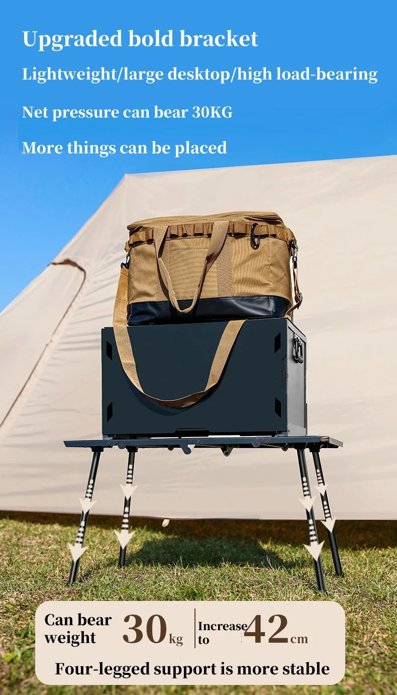 Outdoor Lightweight Folding Table Camping Hiking Travel Fishing Retractable Small Table Military Green Aluminum Alloy RuggedDesk