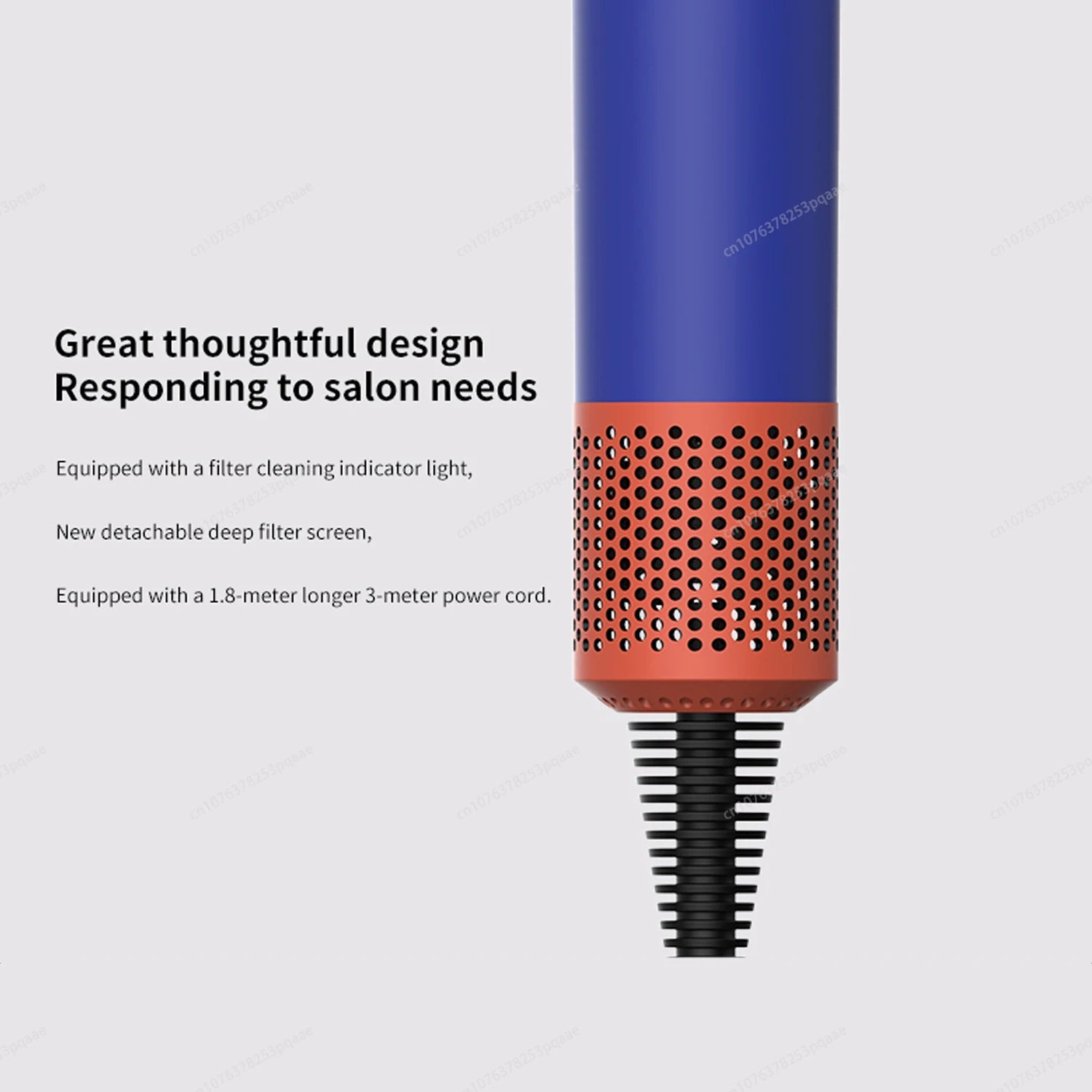 1400 Watt High Speed Hair Dryer 2.7 Meters Long Cord Hair Blower Quick Drying Ion Secadora Para Cabello With Styling Diffuser