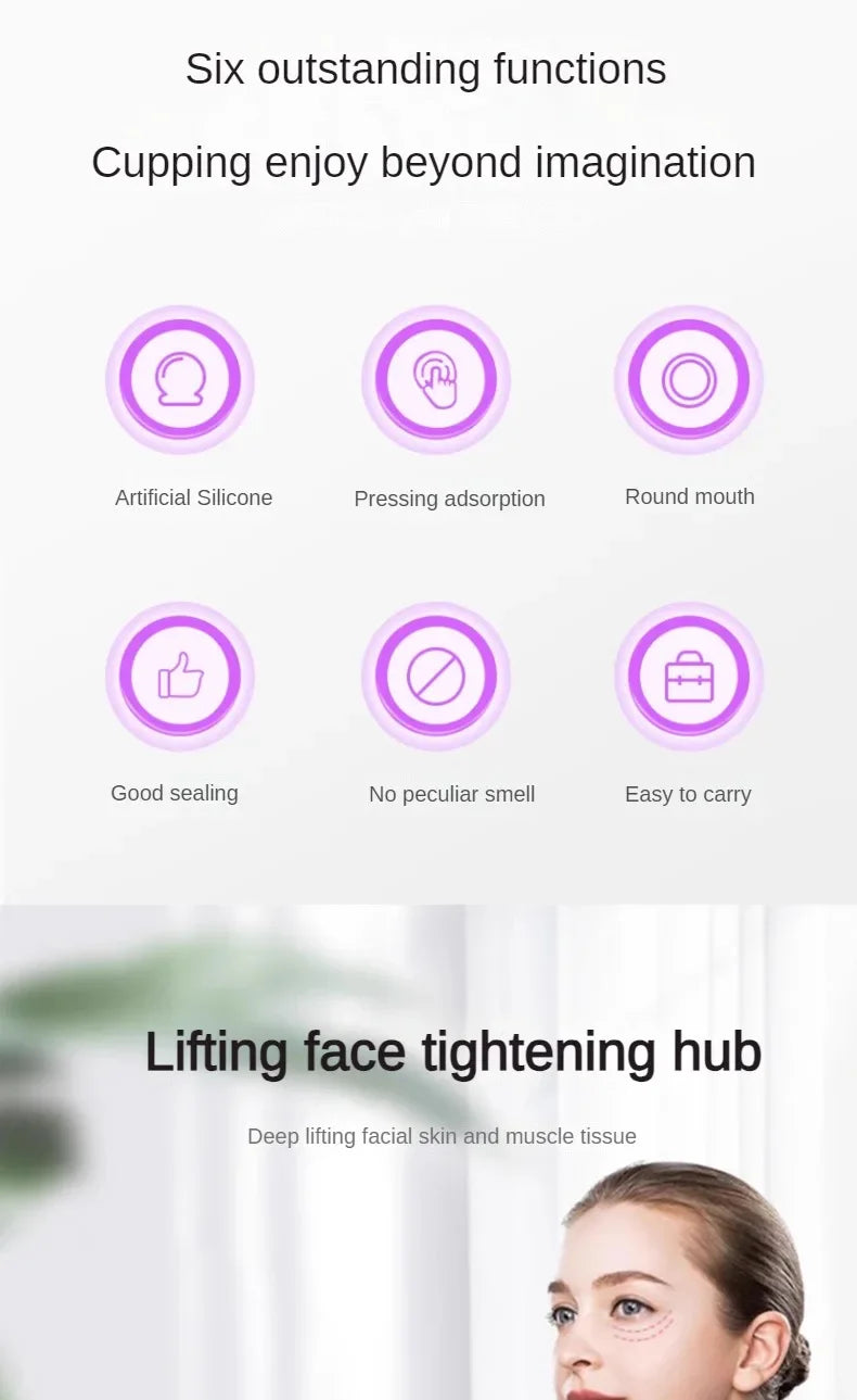 Silicone Cupping Massage Cup For Body Face Neck Eye Massager Vacuum Tank Body Facial Care, Anti-aging Beauty Tool