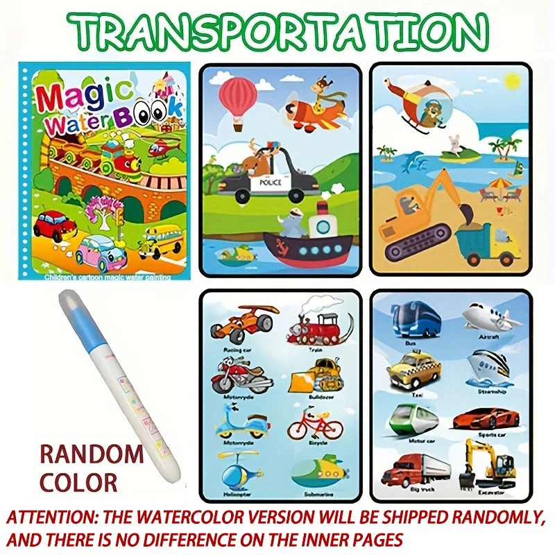 1pcs Magical Book Water Drawing Montessori Toys Reusable Coloring Book Magic Water Drawing Book Sensory Early Education Toys
