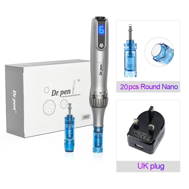 Authentic Dr pen Ultima M8S With 22 pcs Needle Pin Anti Back Flow Microneedling Pen Skincare Wireless  Derma Pen Beauty Machine