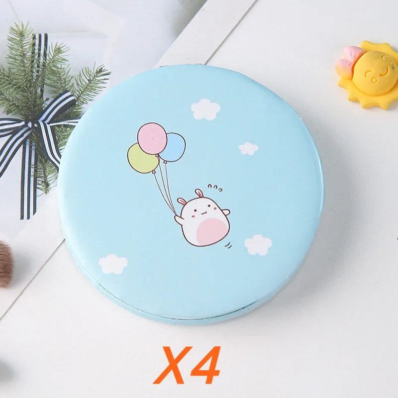 Circular Makeup Mirror Portable Portable Student Pocket Folding Mirror Beauty Makeup Makeup Princess Circular Mirror