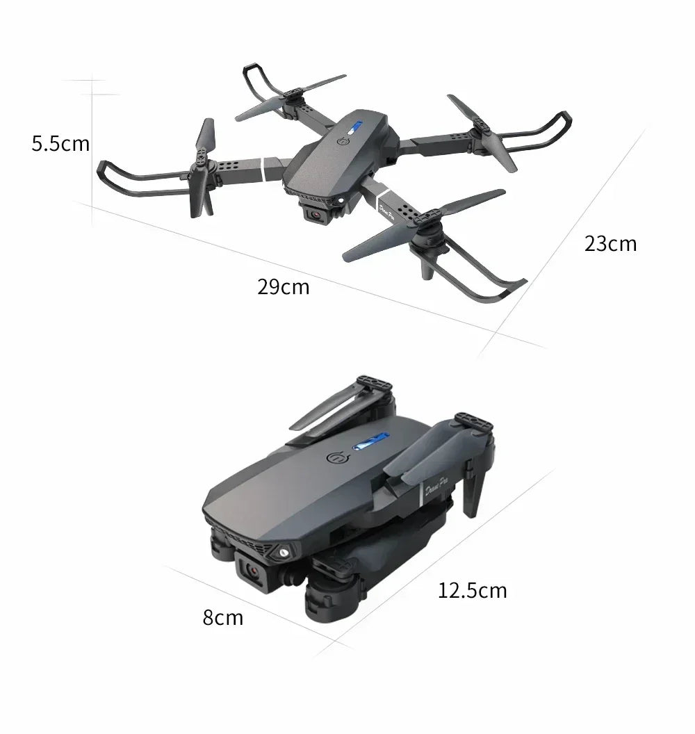 E88 Mini Drone 4K HD Camera WiFi FPV Foldable Quadcopter for Kids Adults Gift Toy RC Aircraft