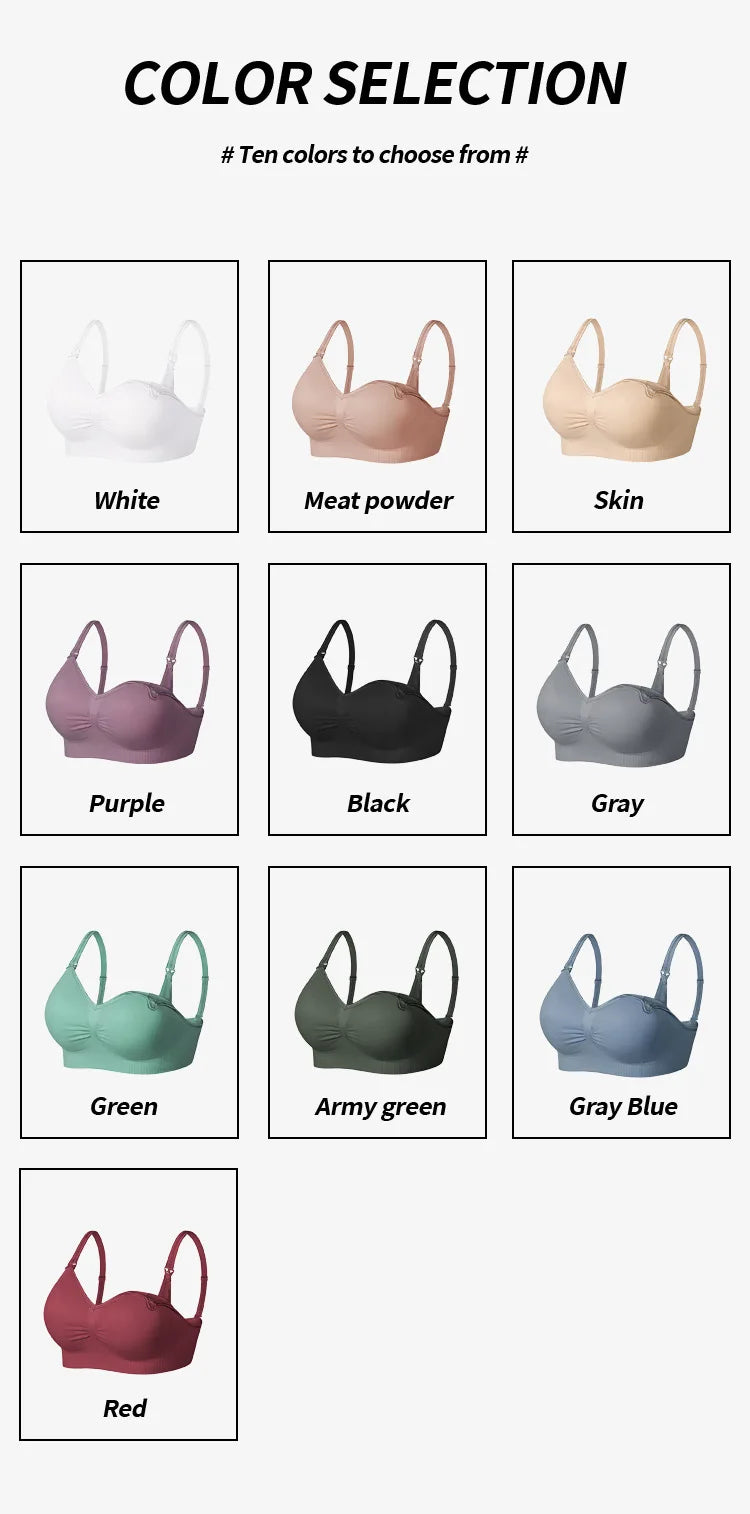 New Wireless Front Open Nursing Bra Soft Lace Breathable Seamless Maternity Breastfeeding Bras Maternal Support For Pregnant