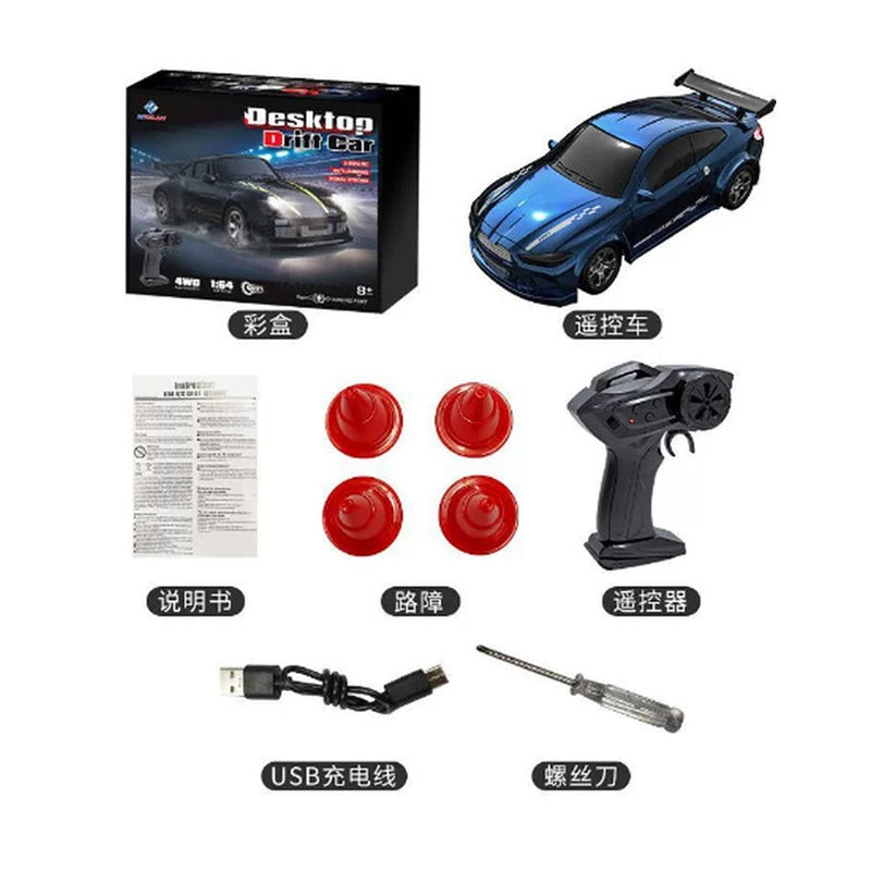 Kf20 1/43 Mini Rc Drift Car Full Scale 4wd Desktop Rc Vehicle Simulation Of Remote Control Models Toys For Kids Christmas Gifts