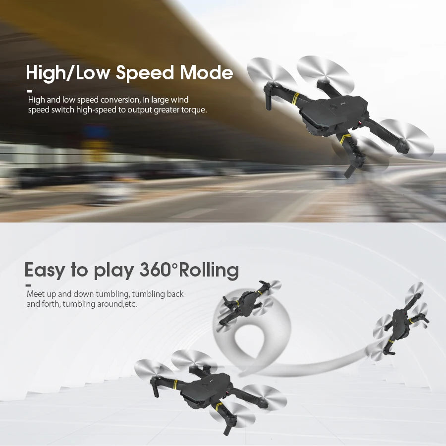KBDFA NEW E58 Mini Drone WiFi FPV Altitude Hold Foldable Quadcopter with Battery 1080P 4K HD Camera RC Helicopter Toys Dron Gift