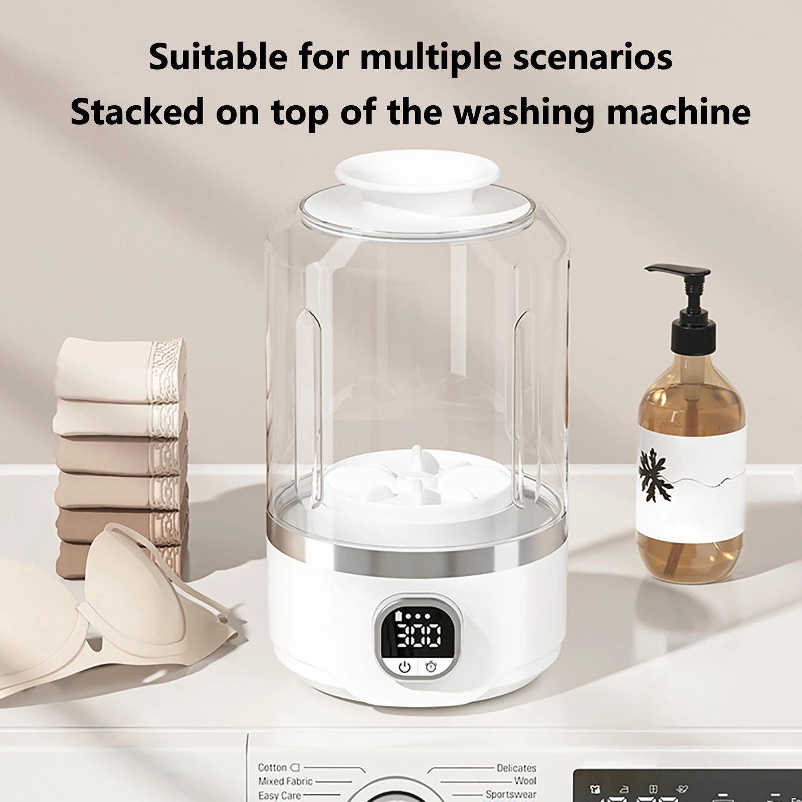3000mAh Battery Fully Automatic Mini Portable Washing Machine which can wash underwear socks suitable for business tripsoutdoor
