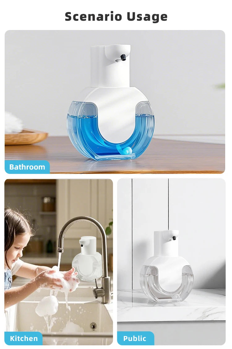 New Wall Mounted Automatic Soap Dispenser Foam Smart Hand Washing Machine 420ml Liquid Rechargeable Bathroom Induction Sensor