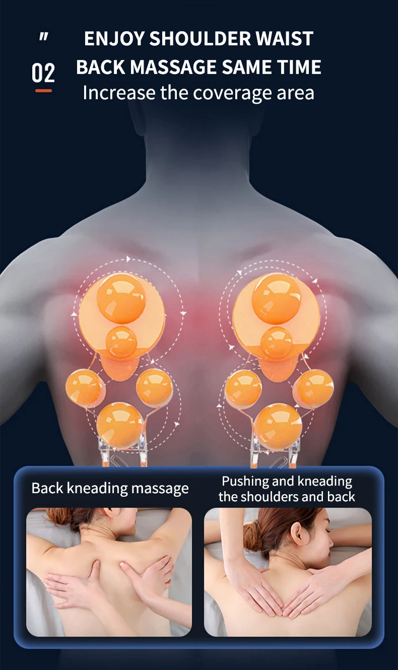 Back Waist Cervical Spine Multifunctional Full Body Neck Shoulder Electric Massage Cushion Household Kneading Shiatsu Massager