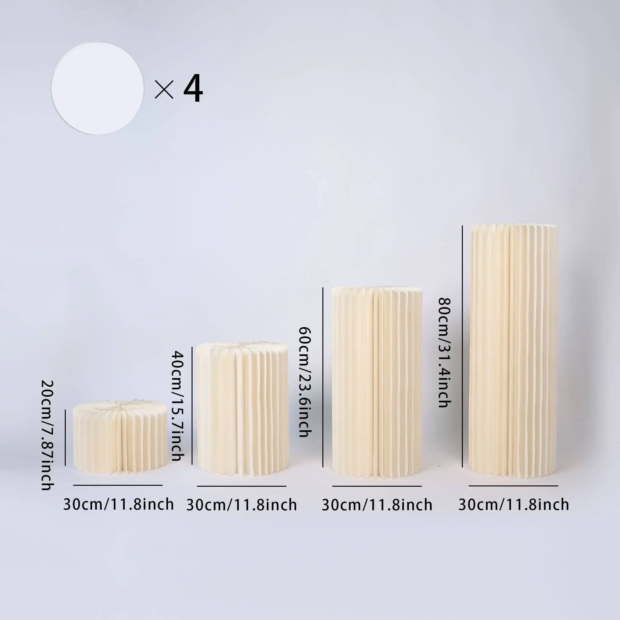 Buffet Risers Food Display Stand Round Table Cake Dessert Stand for Parties Foldable Paper Columns Display for Wedding Birthday