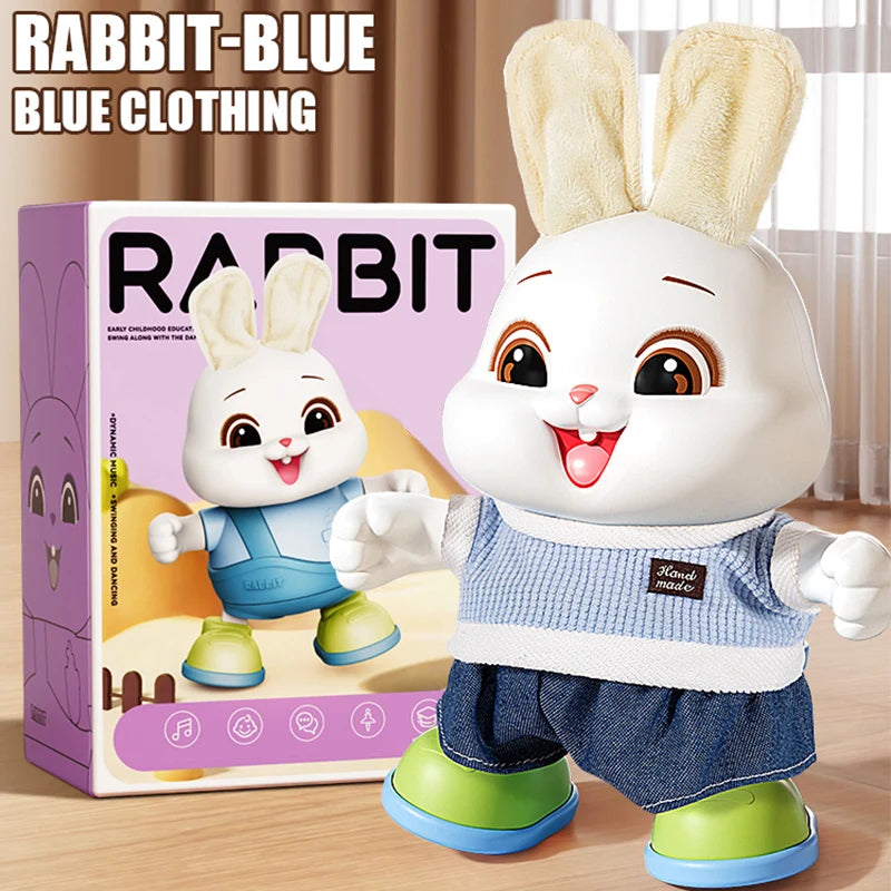 Electronic Rabbit Pets Kids Dancing Walking Encourages Crawling Moving Have Sound Interactive Toy for 3 Years Children Gifts