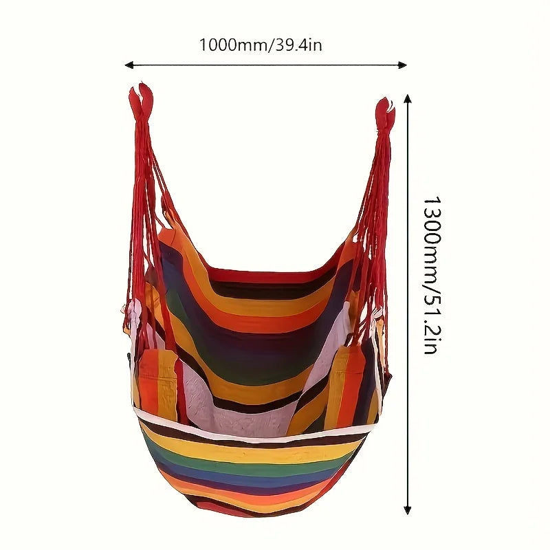 1pc Handwoven Hammock Chair Swing, Fabric Hanging Chair for Indoor and Outdoor Use Sturdy and Comfortable