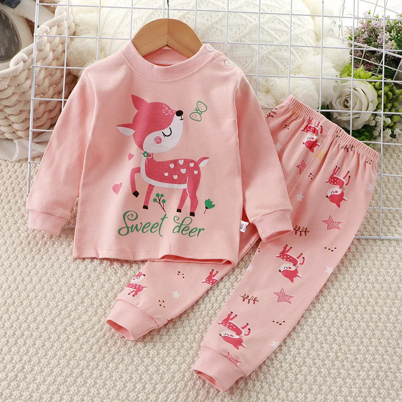 Little maven Winter Autumn Baby Girls Sets 2025 Tops+Pants Sets Kids Clothes Cartoon Cats Pajamas Children's Clothing Cotton
