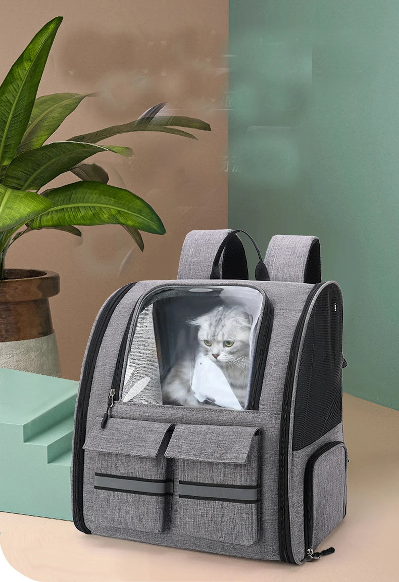 New Oxford Trolley Case Cat Carrier Backpack Travel Pet Bag with Reflective Stripe Outdoor Small Animals Rabbit Kitten Dog Bag