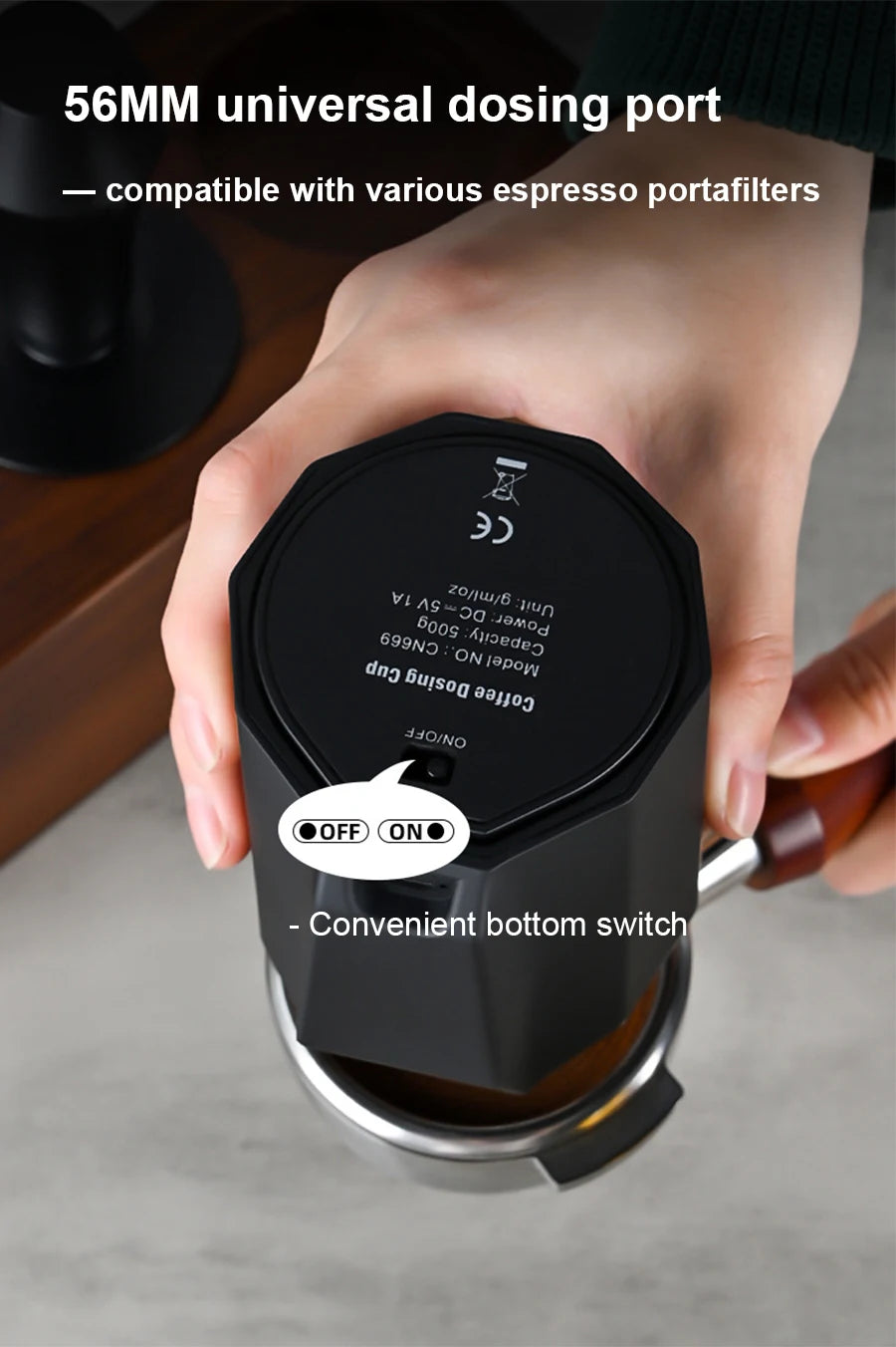 Digital Coffee Scale with 58MM Dosing Cup, LCD Espresso Weighing Scale 500g Precision Barista Tool