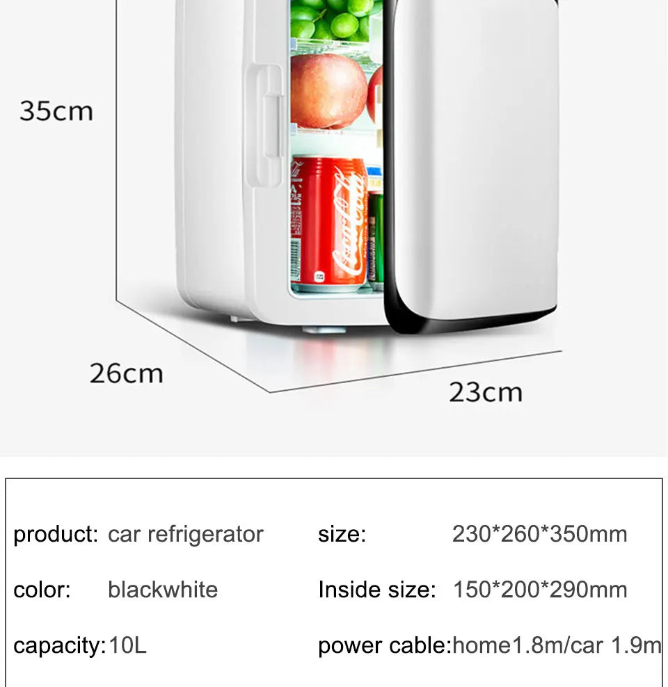 10 liters mini refrigerator car home dual-use car refrigerator car heating and cooling box dormitory insulin refrigerator