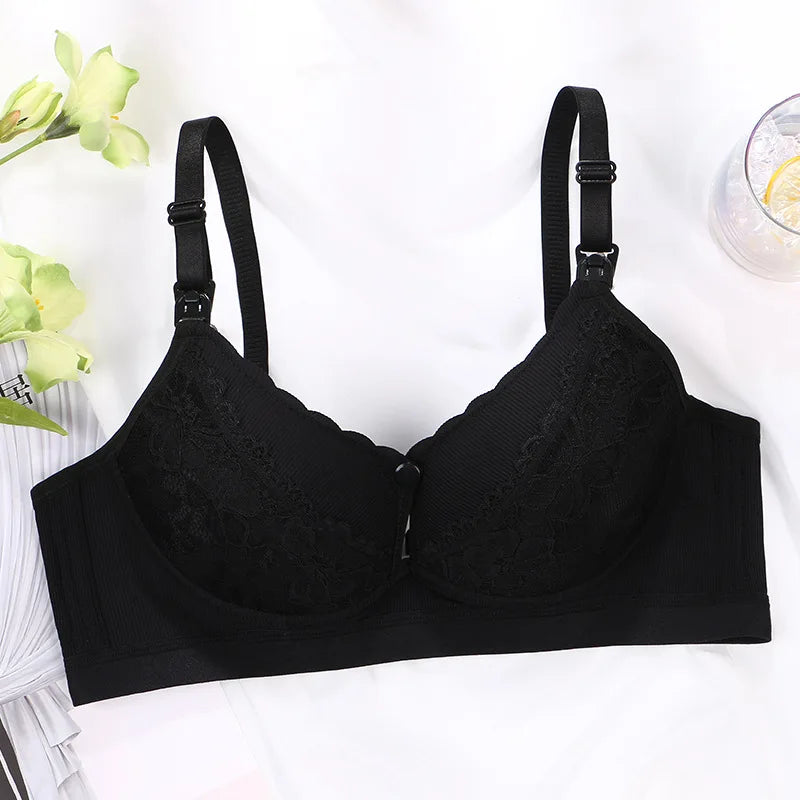 New Cotton Soft Comfortable Pregnant Women's Breastfeeding Bra Gathering Anti sagging and Steel Ring Free Women's Underwear