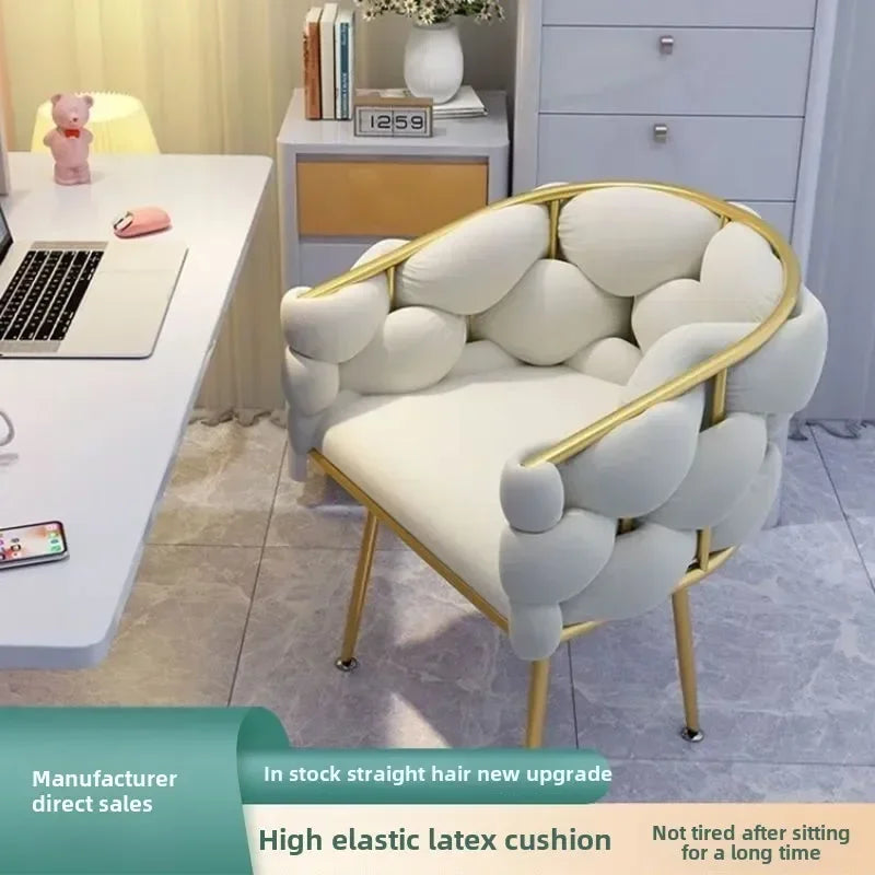 Velvet Leisure Single Sofa Chair Armchair with Gold Legs Makeup Chair with Upholstered for Living Room Bedroom