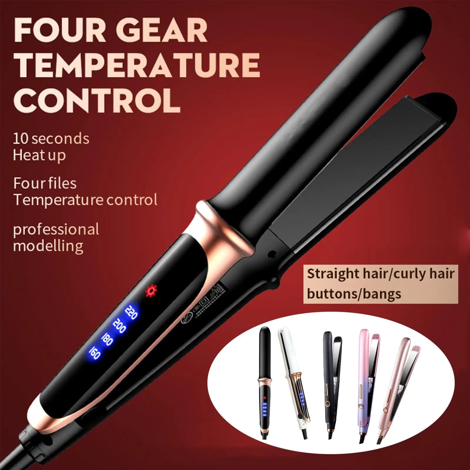 2025 Mini 2 in 1 Curling Iron & Hair Straightener, Dual-Purpose Ceramic Curling Iron for Daily Use & Travel