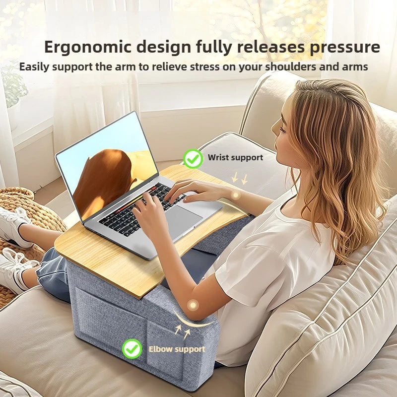 Multi-Functional Knee Laptop Desk Lazy Sofa Tray Table Bed Writing Stand Reading Gaming Table for Small Space Use