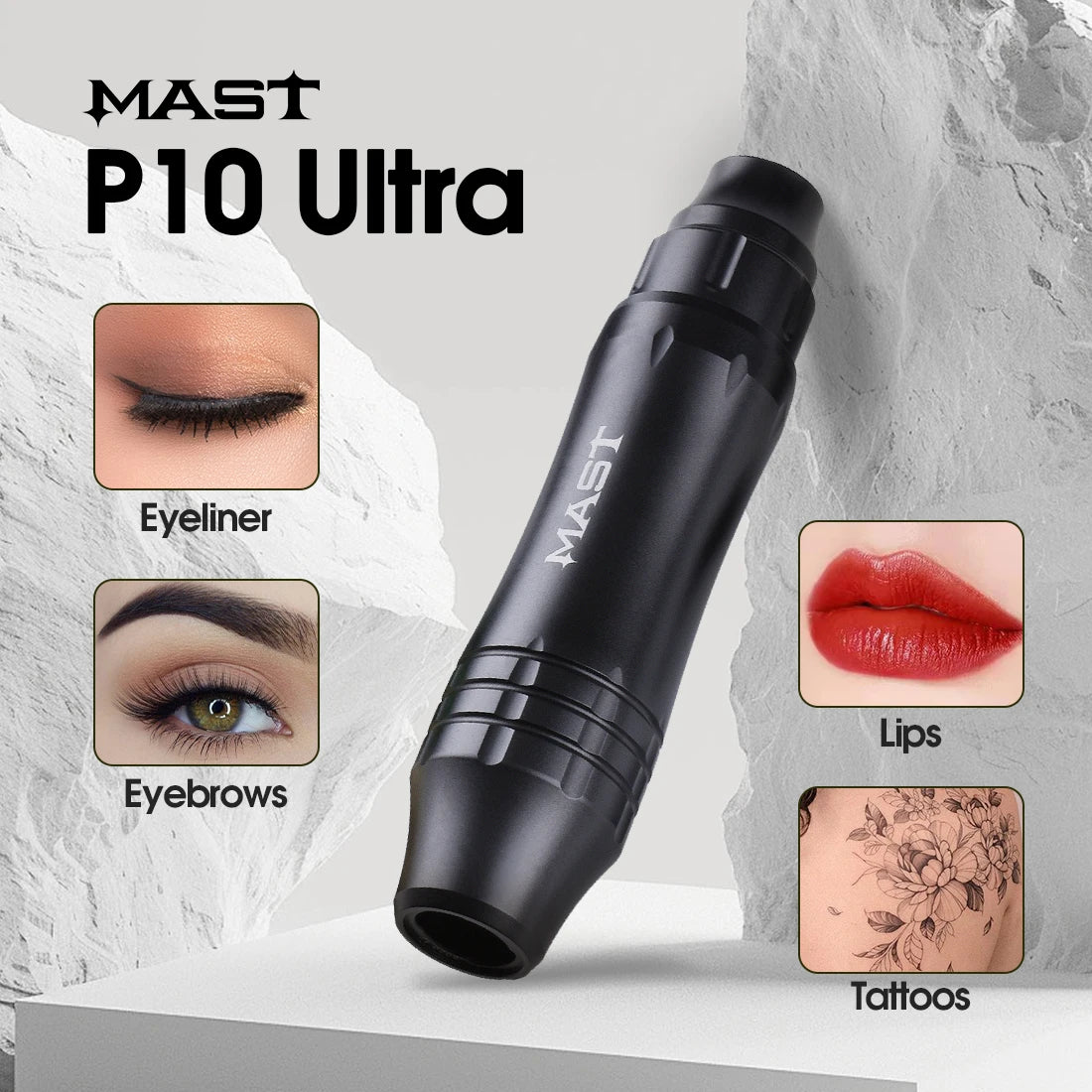 Mast P10 Ultra Tattoo RCA Machine Pen Makeup Permanent Kit New OLED Screen Power Supply Cartridge Needles Set Tattoo Kits