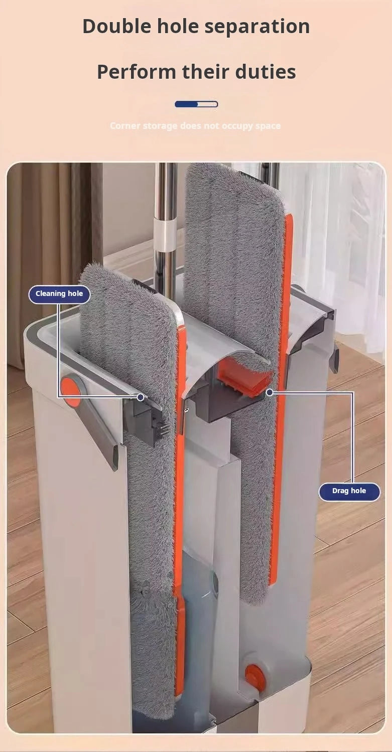 Microfiber Mop with Bucket, 360 Rotating, Flat Squeeze, Floor Cleaner Tool, Home Kitchen, Multifunction Cleaning Mops