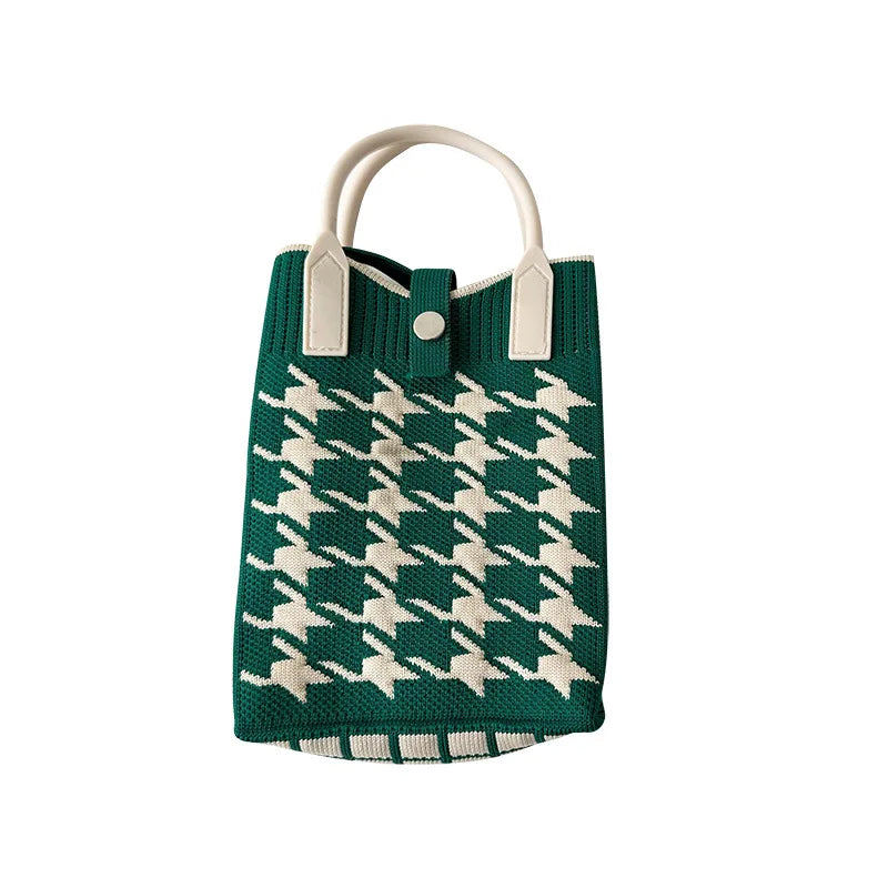 New fashion shoulder bag mini knitted mobile phone bag Korean version versatile small portable change bag messenger bag