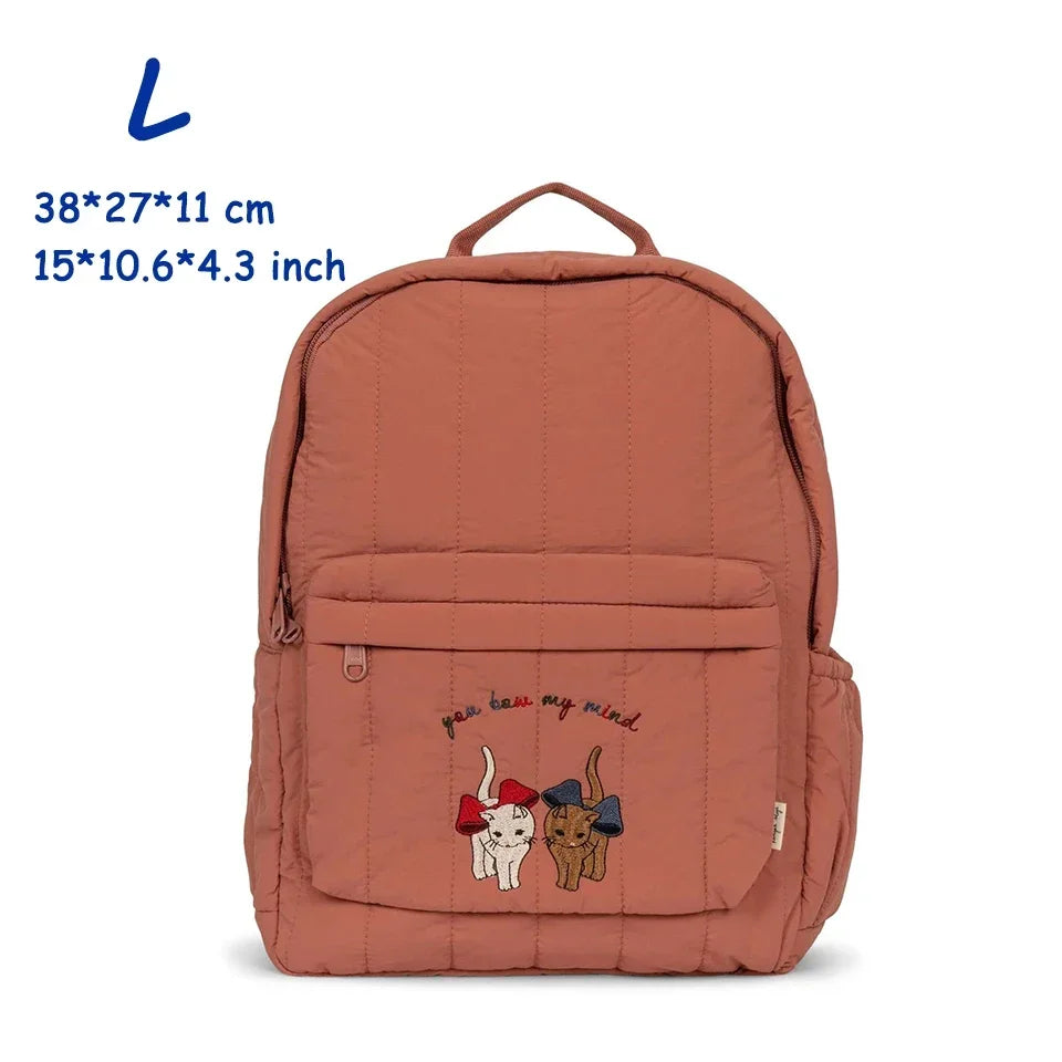 KS Brand Mommy Bag Travel Children Kid Cherry Backpack Primary Schoolbag Baby Waterproof Print Kindergarten Bags Boys Girls Gift