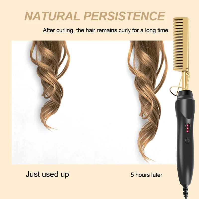 Hot Comb Straightener Electric Hair Straightener Portable Hot Comb Electric Hot Comb For Wigs