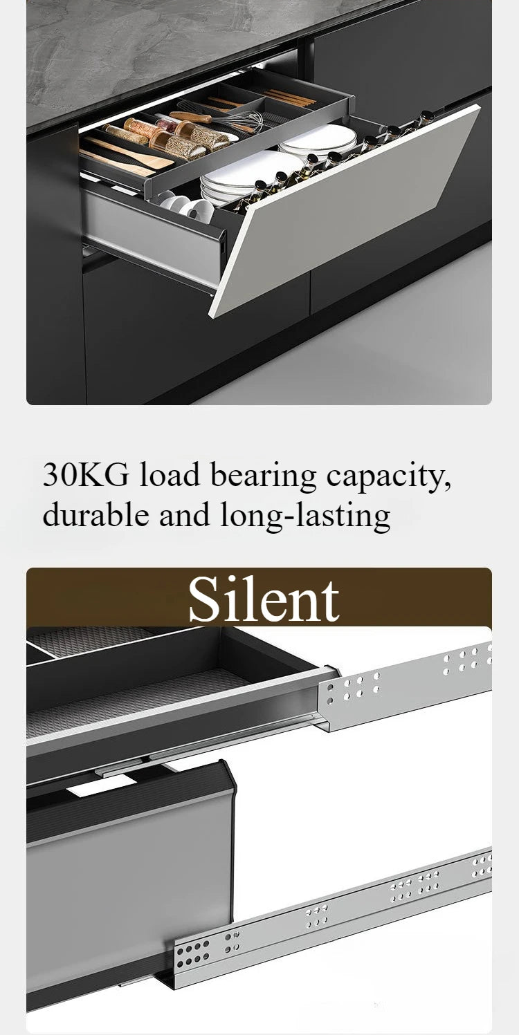 Metal Kitchen Cabinet Storage Narrow Organizer Drawer Small Spaces Extendable Cabinets Household with Sliding Track Furniture