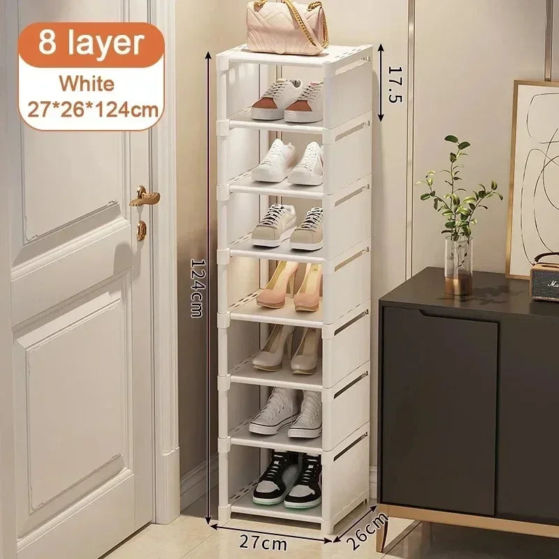 Multilayer Storage Cabinet for Doorway Shoe Shelf for Home Dustproof Shoe Organizer for Entryway Rental Apartment Easy Assembly