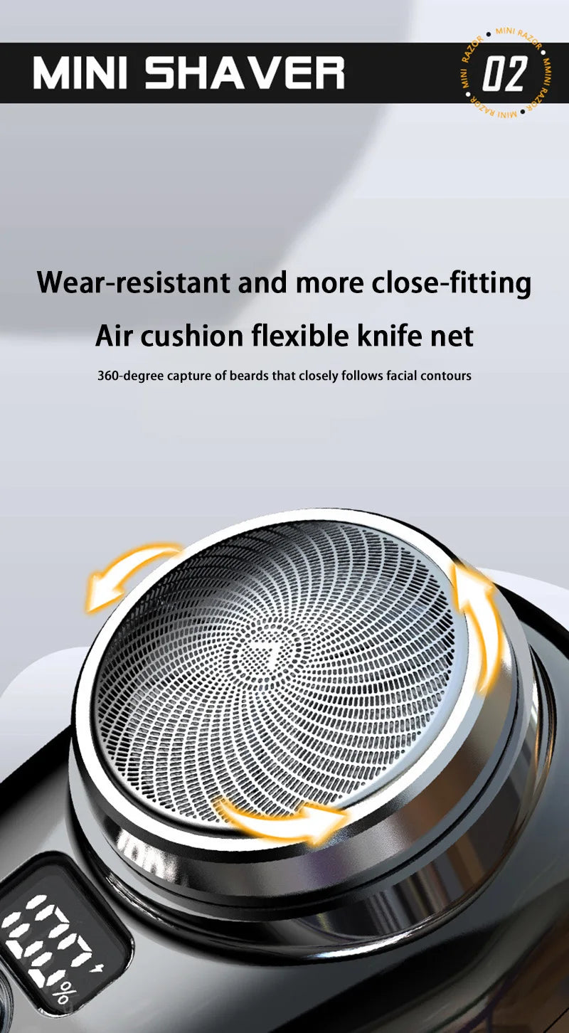 Electric Travel Shaver Portable Razor Man Wet And Dry Usb Rechargeable Shaver Typec Charging Shaving Machine Mini For Men