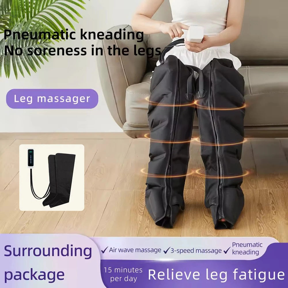 NEW Air Compression Leg Massage 6 Airbag Pneumatic Boots Used for Circulation and Leg Muscle Relaxation to Relieve Varicos Veins