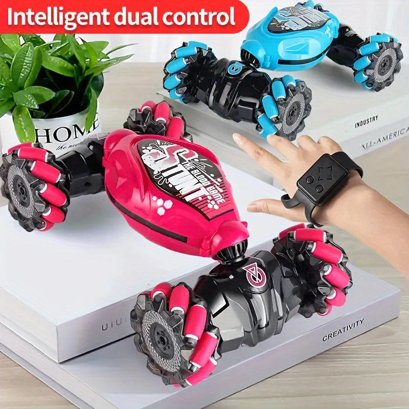 4WD RC Drift Car With Music Led Lights 2.4G Gesture Radio Remote Control Spray Stunt Car 360° Rotating Climbing Car Toys Gift