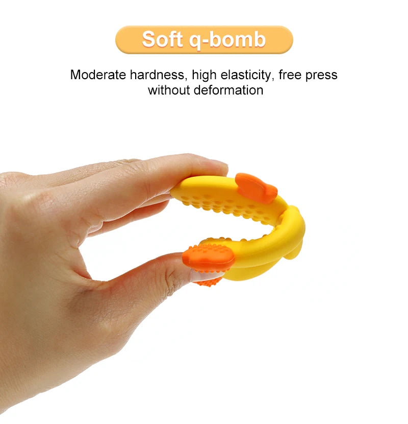 1PCS Baby Teether Toys Cartoon Duck Silicone Teether For Baby BPA Free Teething Chewing Toys Soft Teether Baby Accessories