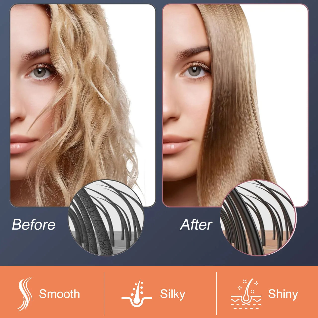 Hatteker Ion Straightening Comb Portable Home Use Negative Multi-temperature Adjustable Straightener New Model Hair Styling Tool