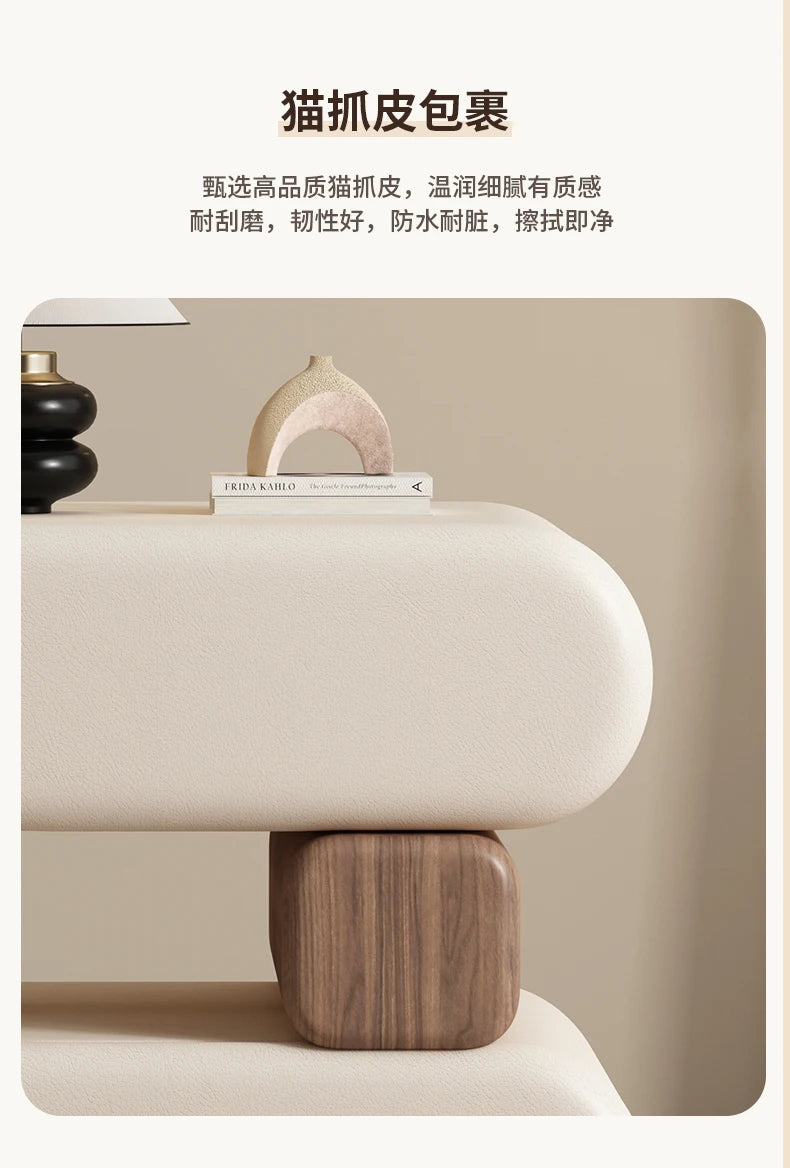 Cream Style Elegant Nightstands Space Saving Glamour Luxury Bedside Tables Trendy Creative Table De Chevet Bedroom Furniture