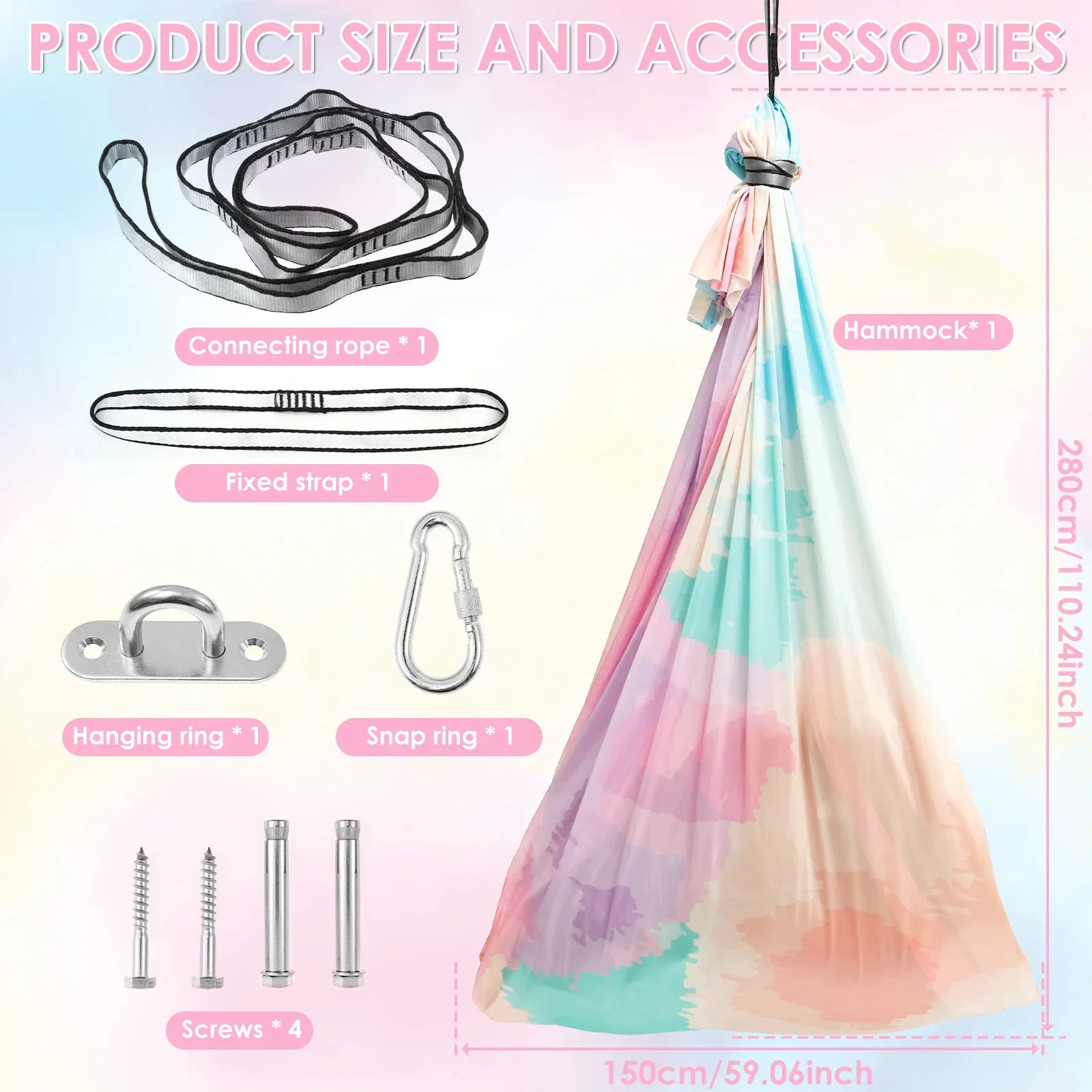 Sensory Swing Comfortable Kids Sensory Hammock Holds up to 200 lbs Indoor Cuddle Swing with 360° Swivel Hardware for Children