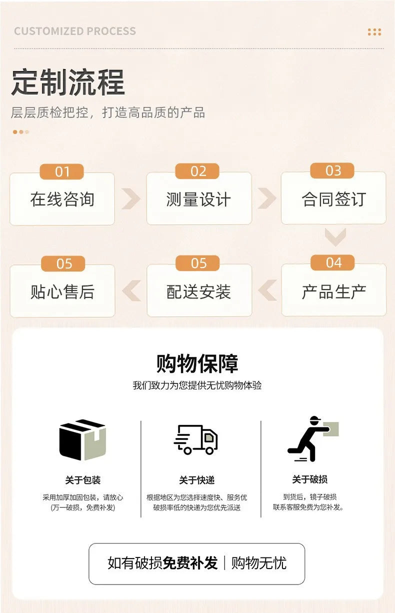 Frameless mobile full-length mirror in the cloakroom Intelligent 360-degree rotating full-length mirror Floor type