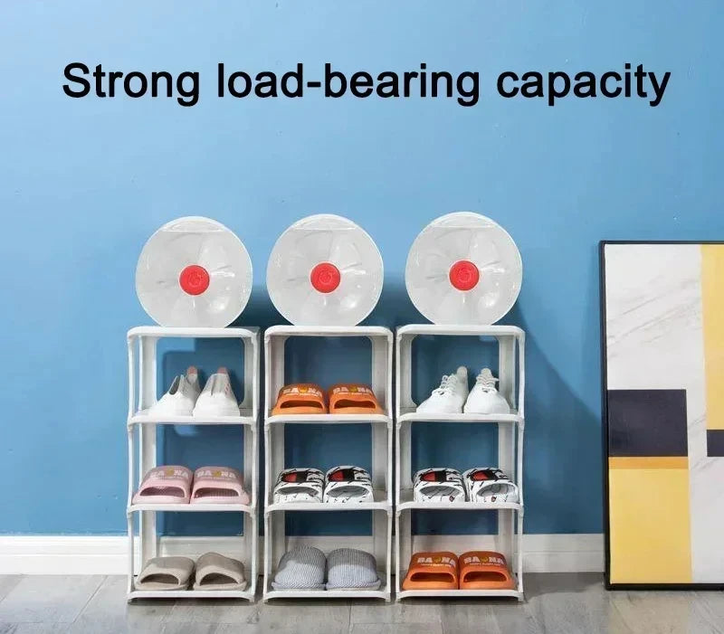 Shoe Cabinet Floor-standing Plastic Multi-Layer Stack Able Removable Home Narrow DIY Shoes Rack for Corner Gap Space Saving