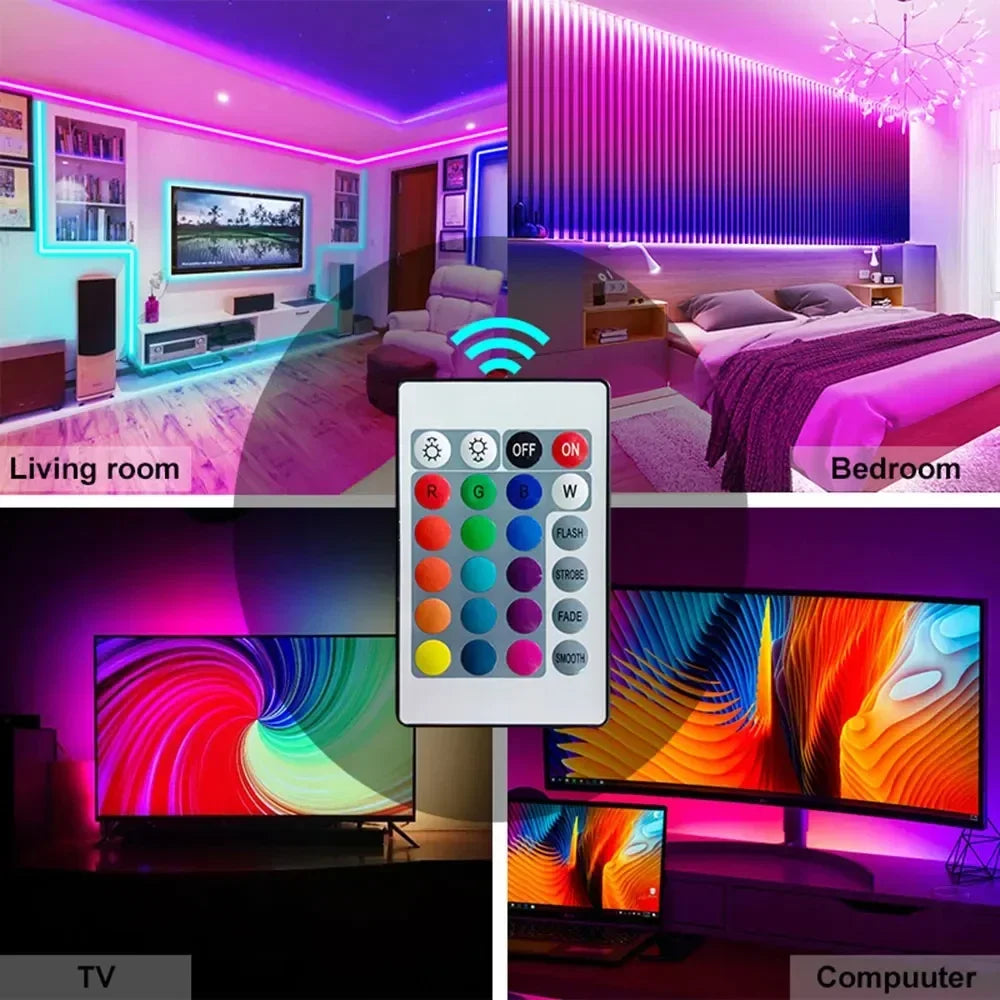 1-30M 5V USB Bluetooth LED Strip Light SMD 5050 5V RGB Flexible LED Strip Bluetooth APP Control Color Change For TV background