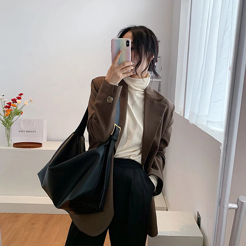 Vintage Pillow Design PU Leather Boston Handbag For Women Casual Large Capacity Shoulder Crossbody Bags Fashion Shopper Totes